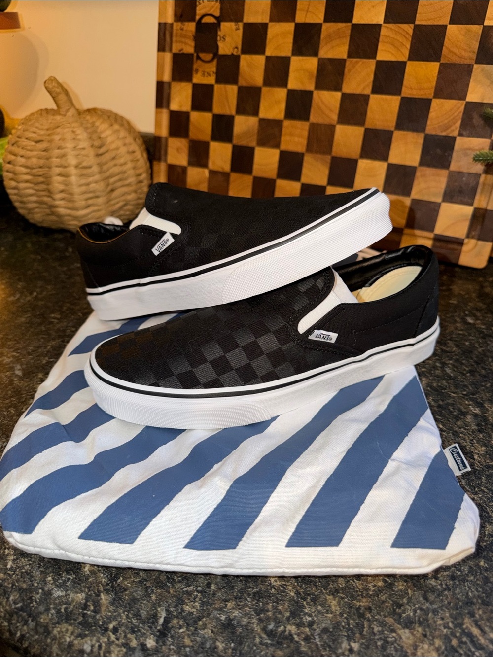 Vans Men’s 10.5 WIDE Checkerboard Slip-On Shoes